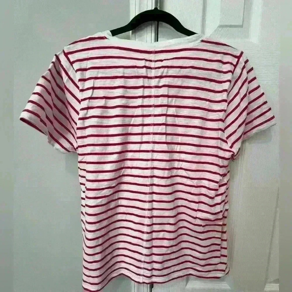 Jcrew Women’s Large Purple and white stripe girlfriend tshirt - Picture 2 of 3